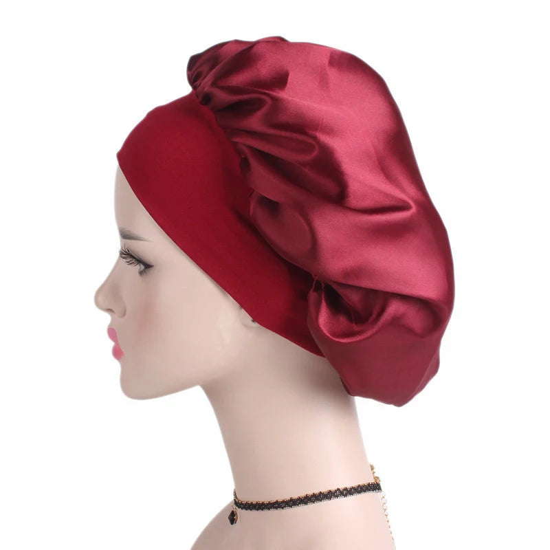 Bonnet satin ajustable pour cheveux — Velyne Nuit