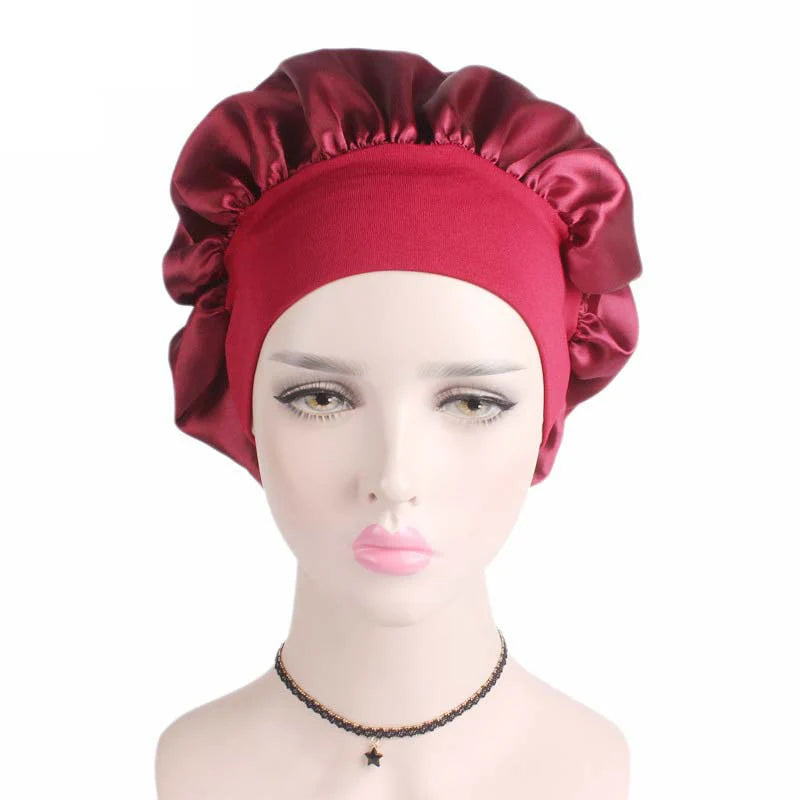 Bonnet satin ajustable pour cheveux — Velyne Nuit