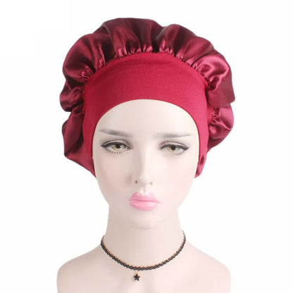 Bonnet satin ajustable pour cheveux — Velyne Nuit