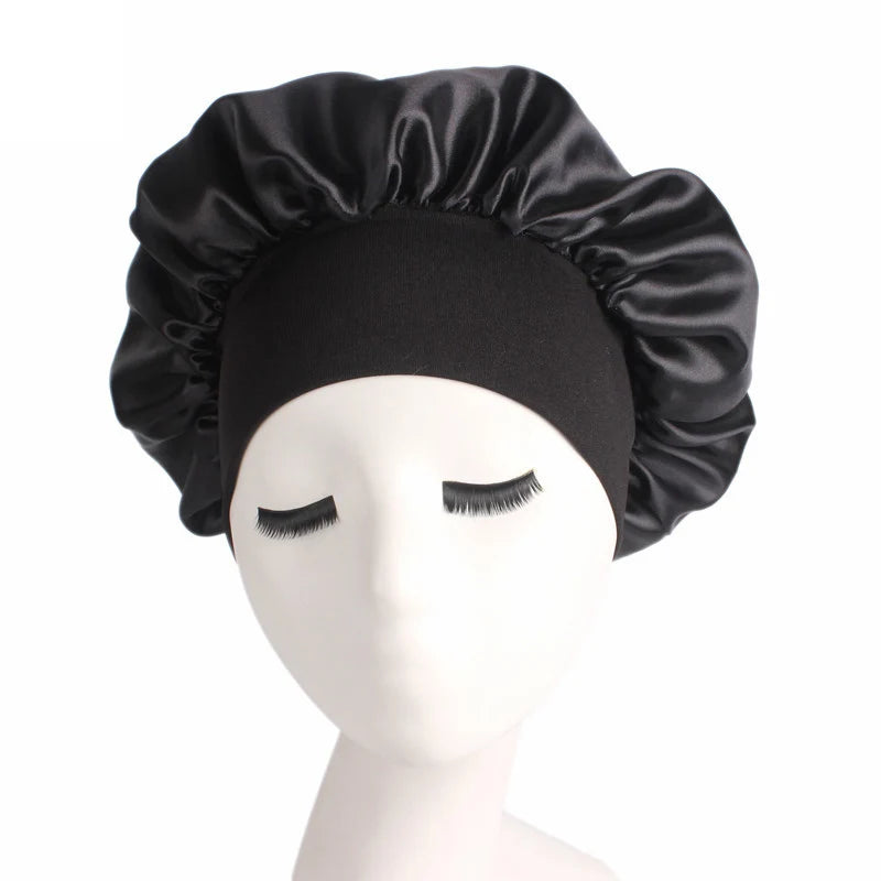 Bonnet satin ajustable pour cheveux — Velyne Nuit