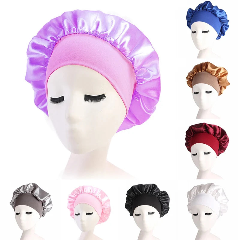 Bonnet satin ajustable pour cheveux — Velyne Nuit