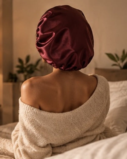 Bonnet satin ajustable pour cheveux — Velyne Nuit