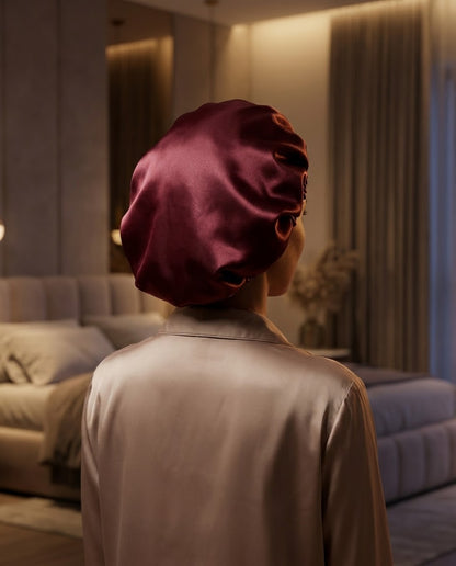 Bonnet satin ajustable pour cheveux — Velyne Nuit